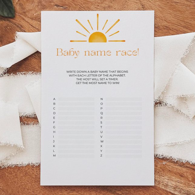 Papier Baby Name Race Baby shower Jeu (Créateur téléchargé)