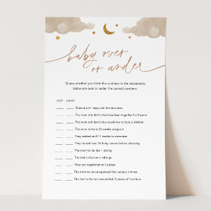 Papier Baby Over or Under Twinkle Star Baby shower Jeu