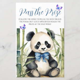 Papier Baby Panda Boy Baby shower Passez le jeu du prix