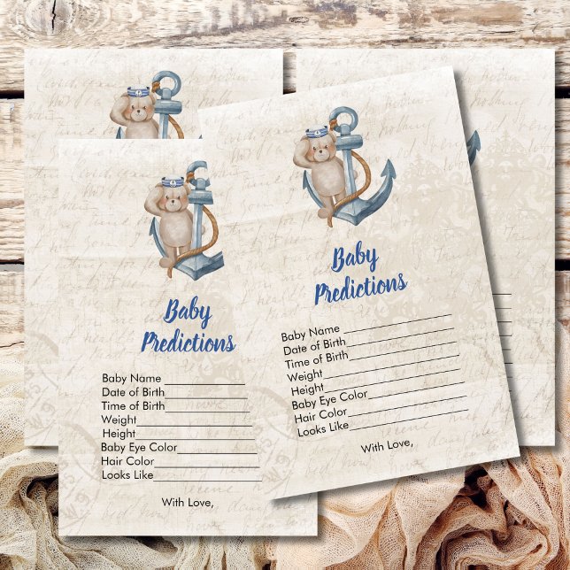 Papier Baby Predictions Ahoy C'est un garçon Thème nautiq (Créateur téléchargé)