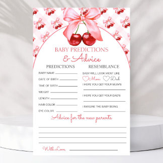 Papier Baby Predictions and Advice Baby Shower
