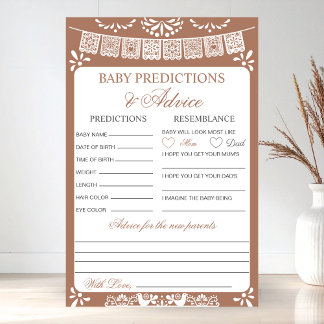 Papier Baby Predictions and Advice Fiesta Baby Shower