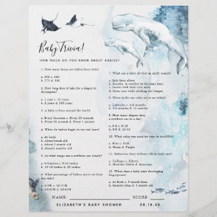 Papier Baby - Quiz Jeu de Baby Shower