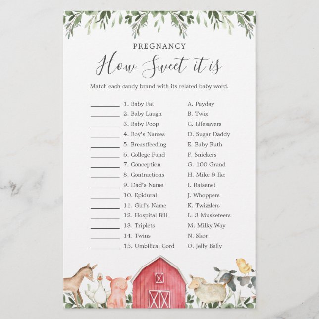 Papier Baby shower Agricole Grossesse Comme Il Est Doux J (Devant)