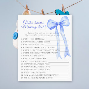 Papier Baby shower arc bleu Qui connaît maman meilleur je