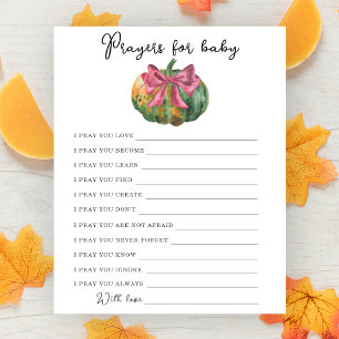 Papier baby shower arc citrouille Prières pour bébé