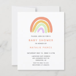 Papier Baby shower arc-en-ciel budget mignon simple Pêche