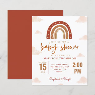 Papier Baby shower arc-en-ciel en bois en terre cuite