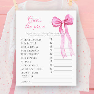 Papier Baby shower arc rose - Devinez le prix Jeu