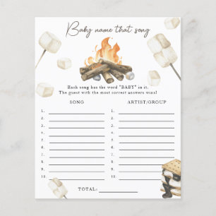Papier Baby shower au feu de camp - Jeu devinez cette cha