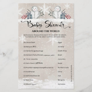 Papier Baby shower autour du monde Baby shower Snowman
