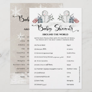 Papier Baby shower autour du monde Baby shower Snowman