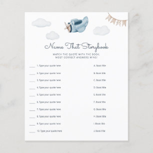 Papier Baby shower Avion Aventure Nom du livre d'histoire