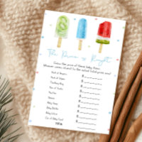 Baby Shower Bâton de Glace Bleu Le Juste Prix Jeu