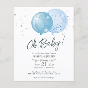 Papier Baby shower Bébé Bleu Ballons