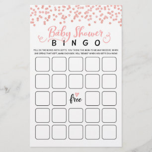 Papier Baby shower Bingo Baby shower partie