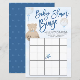 Papier Baby shower Bingo Bingo Bingo Bingo BBBLOLON Bleu