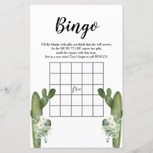 Papier Baby shower Bingo Cactus Floral Taco 'à propos de 