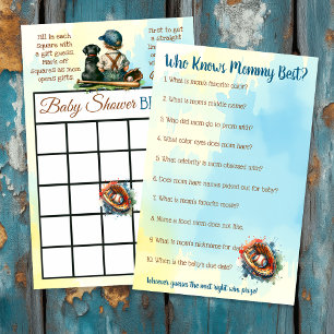 Papier Baby shower BINGO et qui connaît maman mieux