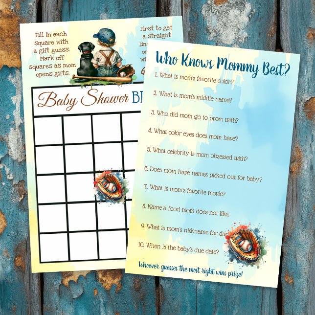 Papier Baby shower BINGO et qui connaît maman mieux (Créateur téléchargé)