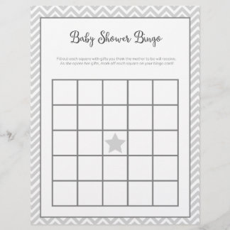 Papier Baby shower Bingo Grey Chevron