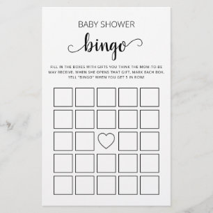 Papier Baby shower Bingo Jeu Baby shower