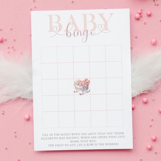 Papier Baby shower Bingo Jeu Bébé Panier pastel (Créateur téléchargé)