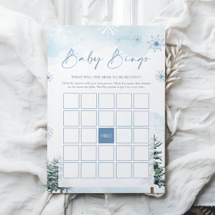 Papier Baby shower Bingo Jeu hiver