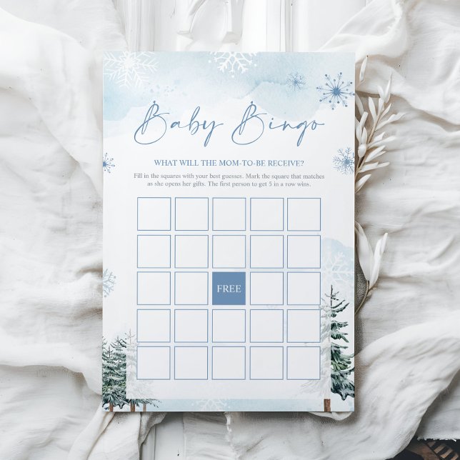 Papier Baby shower Bingo Jeu hiver (Créateur téléchargé)