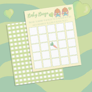 Papier Baby shower Bingo Jeu Twin Bunnies