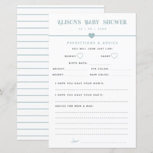 Papier Baby shower bleu moderne Conseils et prédictions