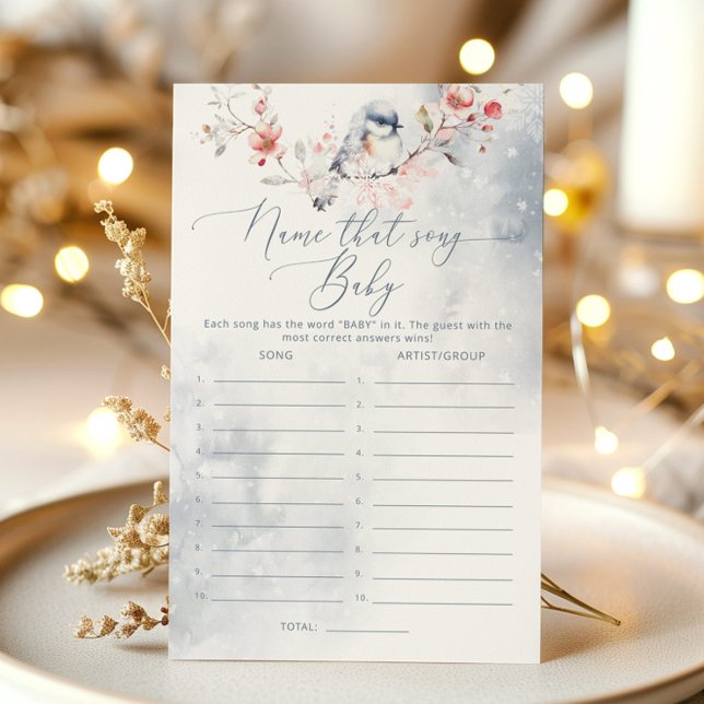 Papier Baby shower bleu poussiéreux d'hiver Nom du jeu de (Créateur téléchargé)