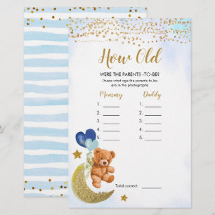 Papier Baby shower Bleu Quel âge avaient les parents