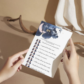 Papier Baby shower bleu rustique Qui L'A Dit ? Maman ou p