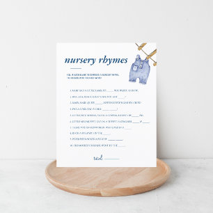 Papier Baby shower Blue Jean   Nursery Rhymes Jeu