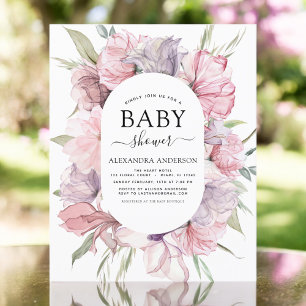 Papier Baby Shower Bohème Rose Pâle et Violet pas Cher