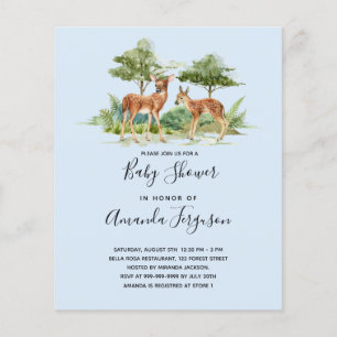 Papier Baby shower bois forêt animaux garçon invitation