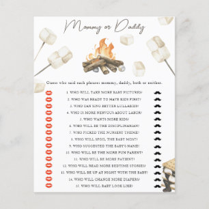 Papier Baby shower Bonfire - jeu maman ou papa