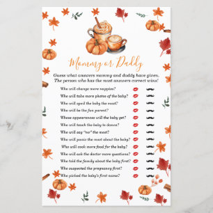 Papier Baby shower brasser Citrouille épice maman ou papa