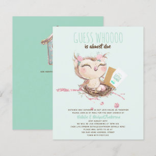Papier BABY SHOWER BUDGET Drive Par Mail Owl Cute Invitat