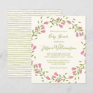 Papier Baby shower Budget Rustic Rose Garden Flowers