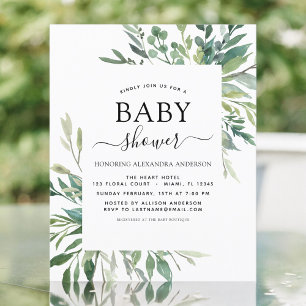 Papier Baby shower Budget Vert Botanique