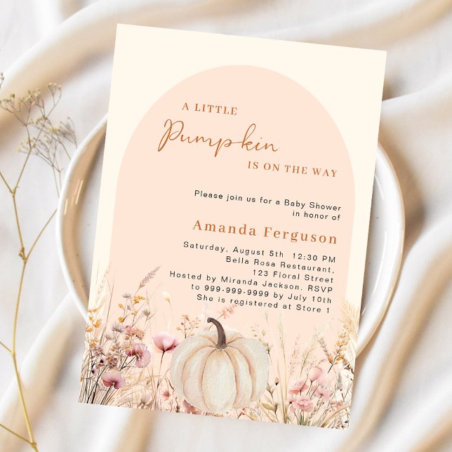 Papier Baby shower budgétaire citrouille fleur sauvage ro (Créateur téléchargé)