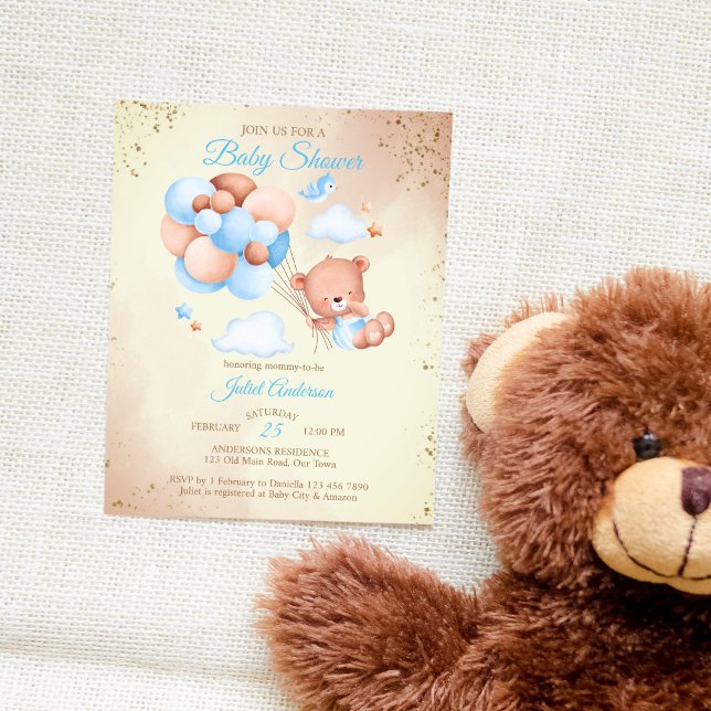 Papier Baby shower budgétaire en peluche avec ballons bud (Créateur téléchargé)