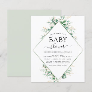 Papier Baby shower budgétaire Eucalyptus Botanique Géomét