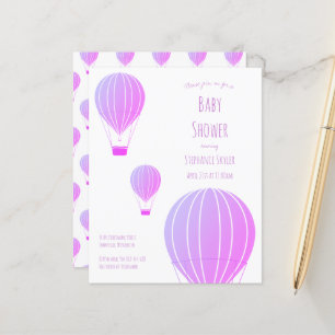 Papier Baby shower budgétaire Invitation à ballon à air c