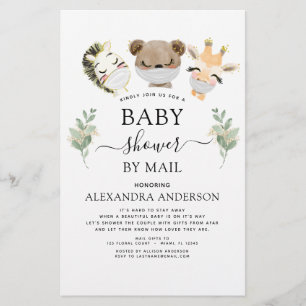 Papier Baby shower Budgétaire Par Mail Woodland Invitatio