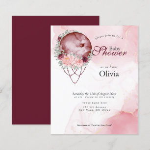 Papier Baby shower budgétaire Pleine lune rustique rose