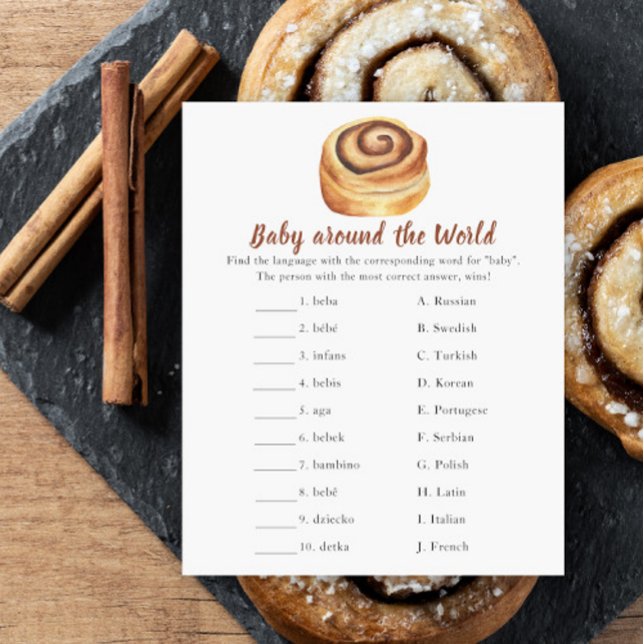 Papier Baby shower bun - Bébé autour du monde jeu (Créateur téléchargé)