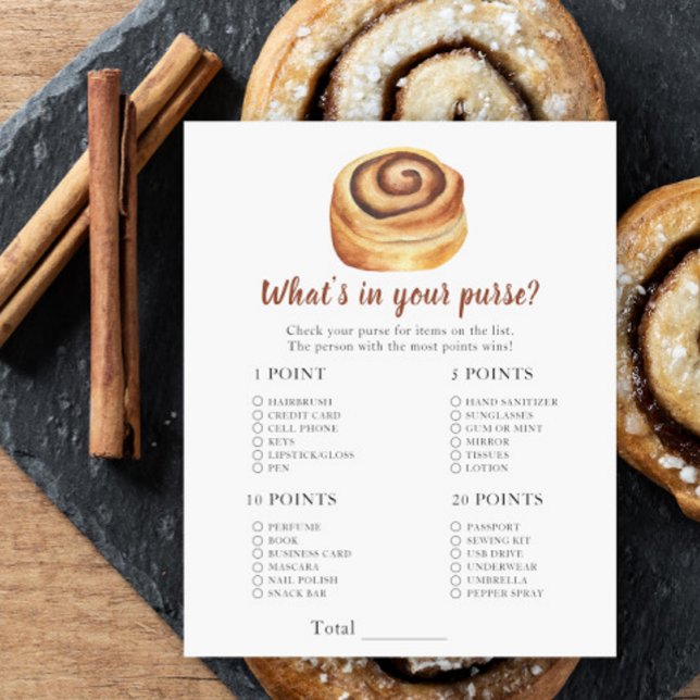 Papier Baby shower Bun - Ce qui est dans votre jeu de sac (Créateur téléchargé)